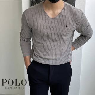 폴로 남성 클레식핏 베이직 골지 긴팔티셔츠 레플리카 남자 명품 의류