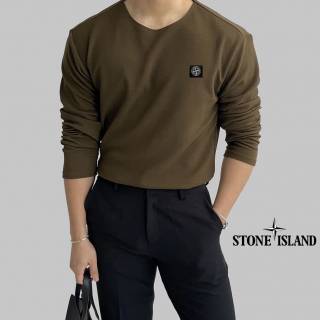스톤아일랜드 남성 사각 와펜로고 보트넥 티셔츠 레플리카 남자 명품 의류