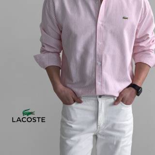 라코스테 남성 코튼 포플린 스트라이프 셔츠 레플리카 남자 명품 의류